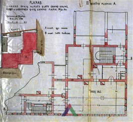 Šokių salės įrengimo III a. projektas, 1921 m. KAA, f. 218, ap. 1, b. 16, l. 66