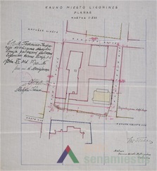 Komplekso situacijos planas 1924 m. LCVA, f. 1622, ap. 4, b. 1150, l. 5