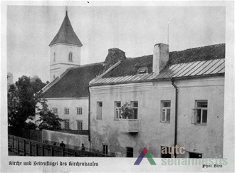Kauno liuteronų bažnyčia iki 1930 m. Iš leidinio: "Die Heilige Stadt unserer Wäter", LCVA, fotodokumentų skyrius.
