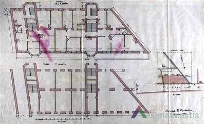Šv. Gertrūdos 68 projekto planas, 1922 m. KAA, F-218, ap. 1, b. 65.